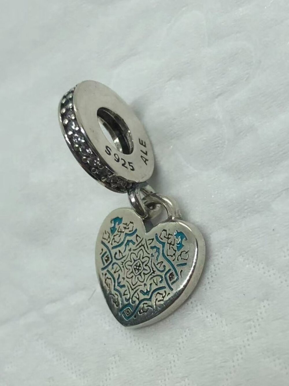 ✨ ✨Pandora Traditional Portuguese Tile Engravable Dangle Charm - Picture 3 of 3